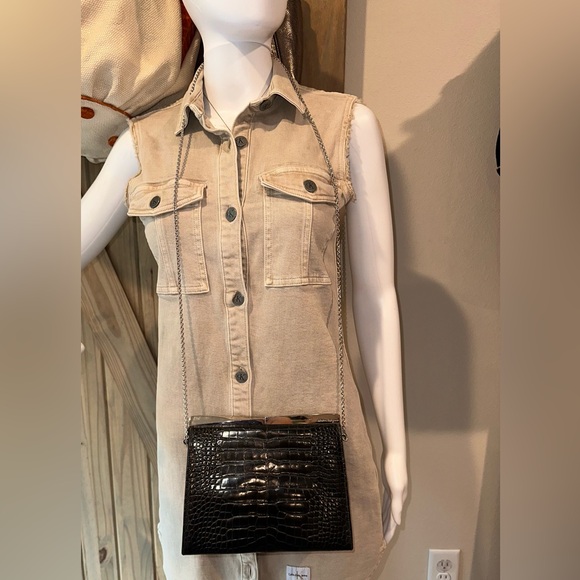 Salvatore Ferragamo two way clutch genuine crocodile skin - Picture 3 of 9